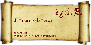 Áron Rózsa névjegykártya