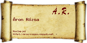 Áron Rózsa névjegykártya